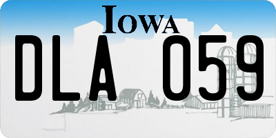 IA license plate DLA059