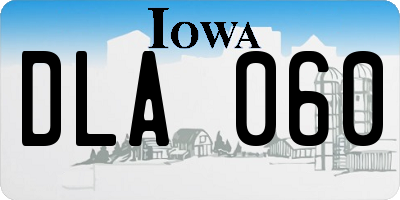 IA license plate DLA060