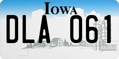 IA license plate DLA061