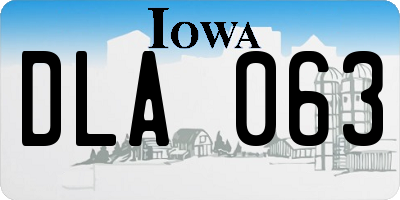 IA license plate DLA063