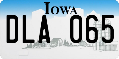 IA license plate DLA065