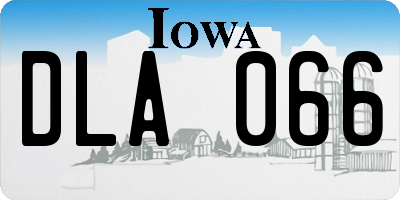 IA license plate DLA066