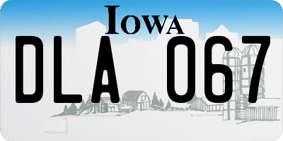 IA license plate DLA067