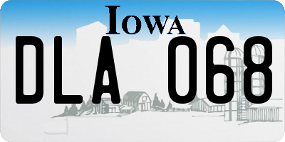 IA license plate DLA068