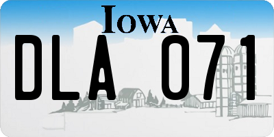 IA license plate DLA071