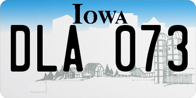 IA license plate DLA073