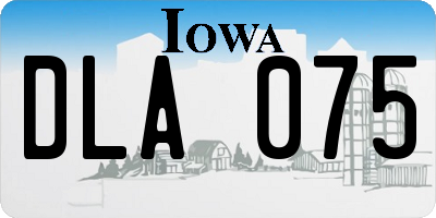 IA license plate DLA075