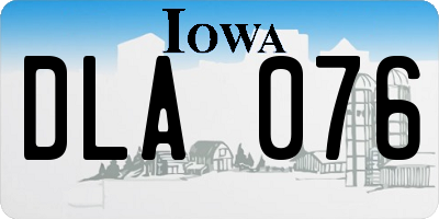 IA license plate DLA076
