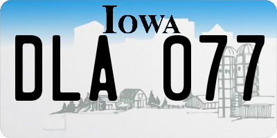 IA license plate DLA077
