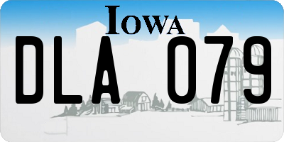 IA license plate DLA079
