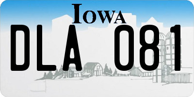 IA license plate DLA081