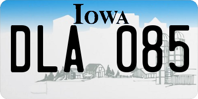 IA license plate DLA085
