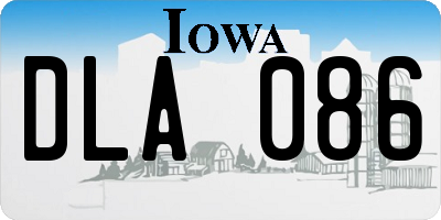 IA license plate DLA086