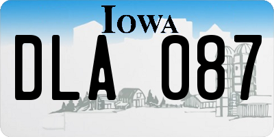 IA license plate DLA087