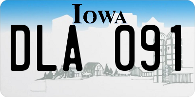 IA license plate DLA091