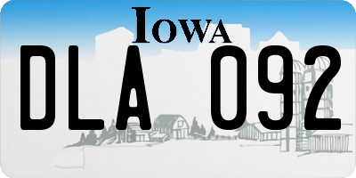 IA license plate DLA092