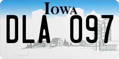 IA license plate DLA097