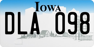 IA license plate DLA098