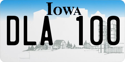 IA license plate DLA100