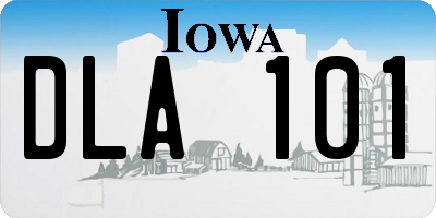 IA license plate DLA101