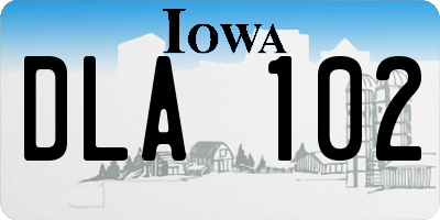 IA license plate DLA102