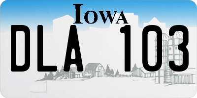 IA license plate DLA103