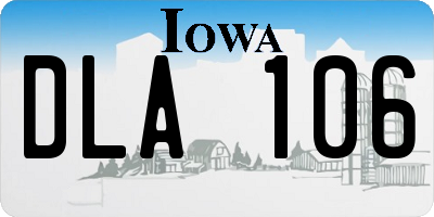 IA license plate DLA106
