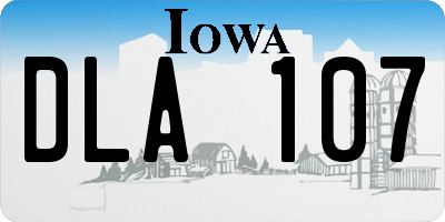 IA license plate DLA107