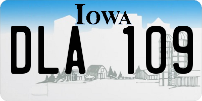 IA license plate DLA109