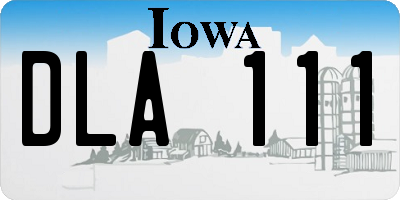 IA license plate DLA111