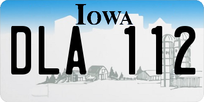 IA license plate DLA112