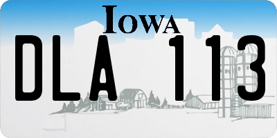 IA license plate DLA113