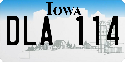 IA license plate DLA114