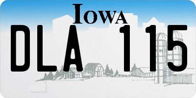IA license plate DLA115