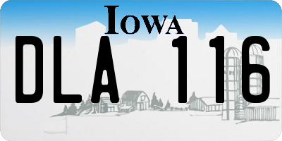 IA license plate DLA116