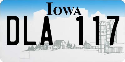 IA license plate DLA117