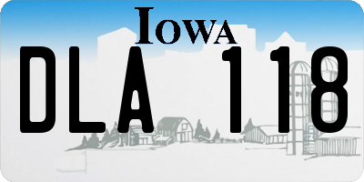 IA license plate DLA118
