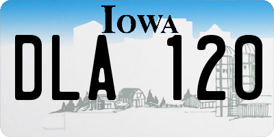 IA license plate DLA120
