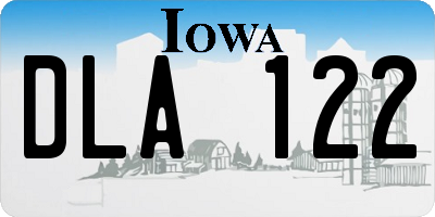 IA license plate DLA122