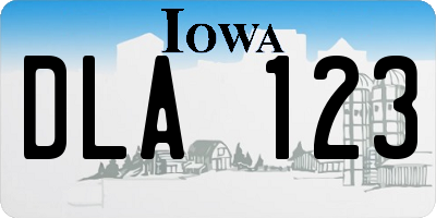 IA license plate DLA123