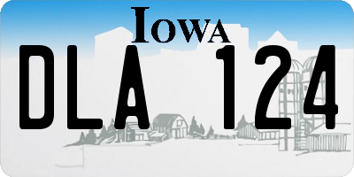 IA license plate DLA124