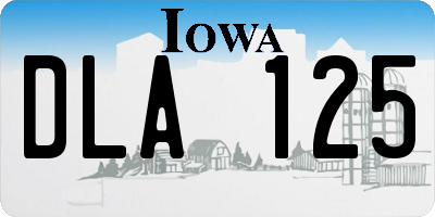 IA license plate DLA125