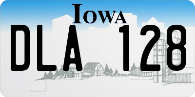 IA license plate DLA128
