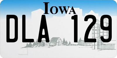 IA license plate DLA129