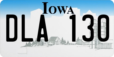 IA license plate DLA130