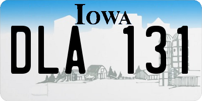 IA license plate DLA131