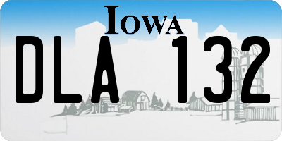 IA license plate DLA132