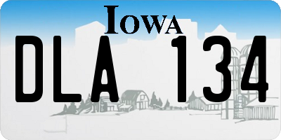 IA license plate DLA134