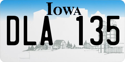 IA license plate DLA135