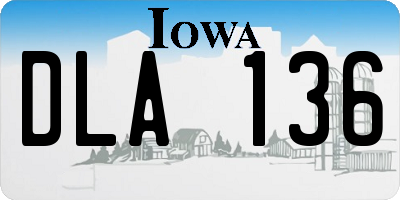 IA license plate DLA136